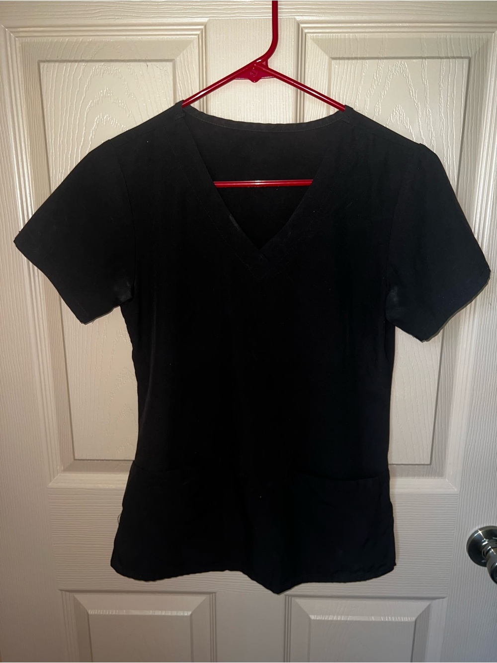Black V-Neck Scrub Top